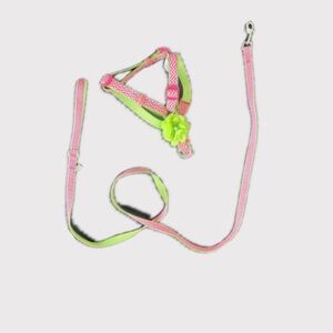 Martha Stewart Pet/Dog Harness & Leash Set, SM-M Pink/Green, Adjustable